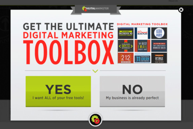 Como criar uma lista email marketing digital marketer popup screenshot